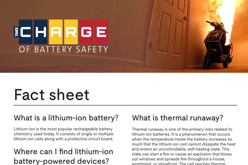 Take C.H.A.R.G.E. of Battery Safety - Fact sheet